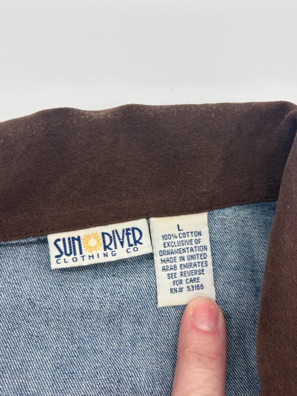 Vintage Sun River Western Style Denim Vest Size L 100% Cotton‎ - Picture 5 of 11